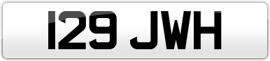 Plate image for registration plate 129JWH