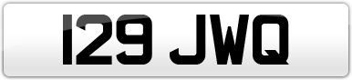 Plate image for registration plate 129JWQ