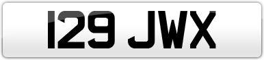 Plate image for registration plate 129JWX