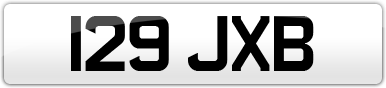 Plate image for registration plate 129JXB