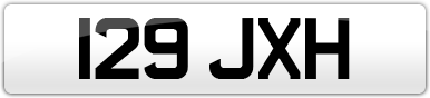 Plate image for registration plate 129JXH