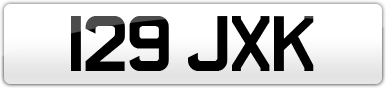 Plate image for registration plate 129JXK