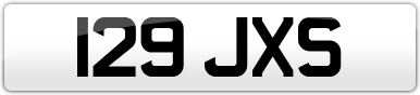 Plate image for registration plate 129JXS