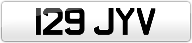 Plate image for registration plate 129JYV