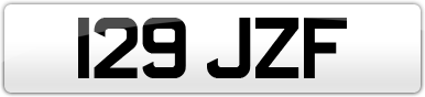 Plate image for registration plate 129JZF