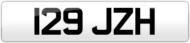 Plate image for registration plate 129JZH