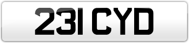 Plate image for registration plate 231CYD