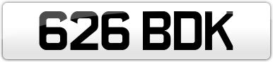 Plate image for registration plate 626BDK