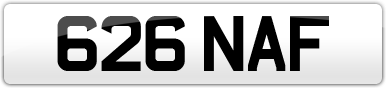 Plate image for registration plate 626NAF