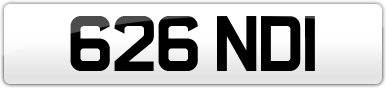 Plate image for registration plate 626NDI