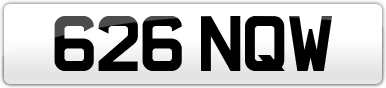 Plate image for registration plate 626NQW