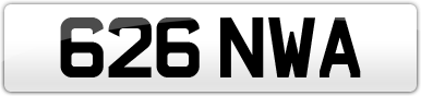 Plate image for registration plate 626NWA