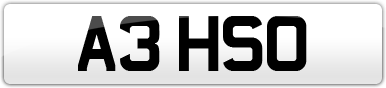 Plate image for registration plate A3HSO