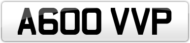Plate image for registration plate A600VVP