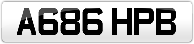 Plate image for registration plate A686HPB