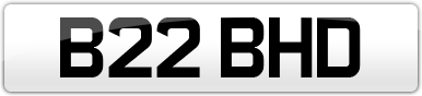 Plate image for registration plate B22BHD