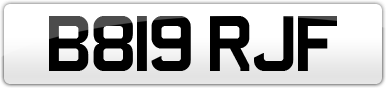 Plate image for registration plate B819RJF