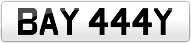 Plate image for registration plate BAY444Y