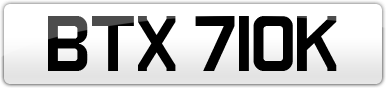 Plate image for registration plate BTX710K