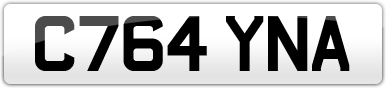 Plate image for registration plate C764YNA