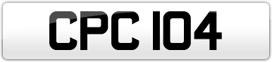 Plate image for registration plate CPC104