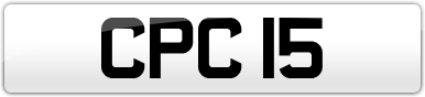 Plate image for registration plate CPC15