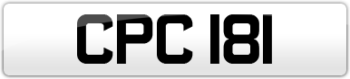 Plate image for registration plate CPC181