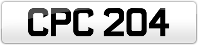 Plate image for registration plate CPC204