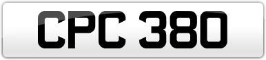 Plate image for registration plate CPC380