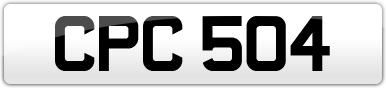 Plate image for registration plate CPC504