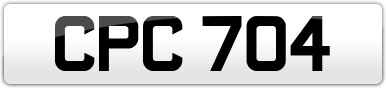 Plate image for registration plate CPC704