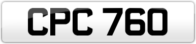 Plate image for registration plate CPC760