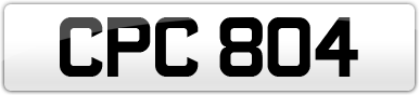 Plate image for registration plate CPC804