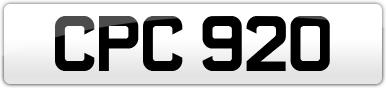Plate image for registration plate CPC920