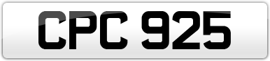 Plate image for registration plate CPC925