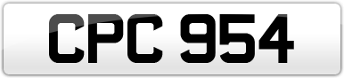 Plate image for registration plate CPC954