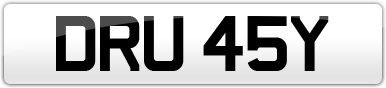 Plate image for registration plate DRU45Y
