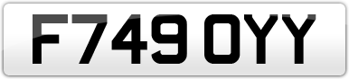 Plate image for registration plate F749OYY