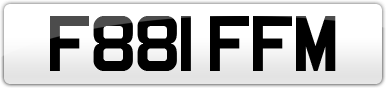 Plate image for registration plate F881FFM