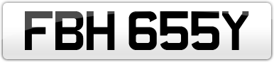 Plate image for registration plate FBH655Y
