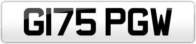 Plate image for registration plate G175PGW