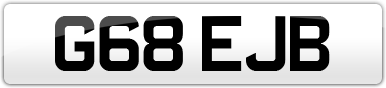 Plate image for registration plate G68EJB