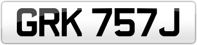 Plate image for registration plate GRK757J
