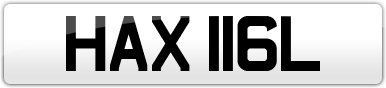 Plate image for registration plate HAX116L