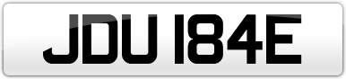 Plate image for registration plate JDU184E
