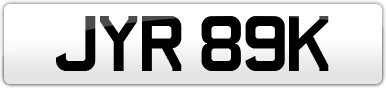 Plate image for registration plate JYR89K