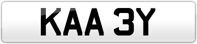 Plate image for registration plate KAA3Y
