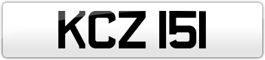 Plate image for registration plate KCZ151
