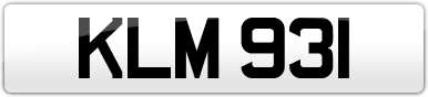 Plate image for registration plate KLM931