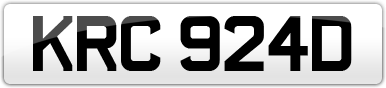 Plate image for registration plate KRC924D